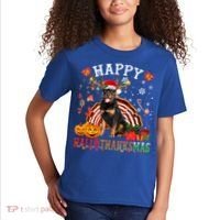 Halloween Thanksgiving Christmas Rottweiler Hallothanksmas Gift Kids T-Shirt thumb 2