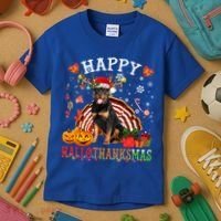 Halloween Thanksgiving Christmas Rottweiler Hallothanksmas Gift Kids T-Shirt thumb 3