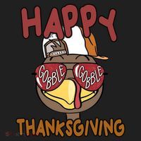 Happy Thanksgiving Cool Gobble Turkey Women's Sweatshirt thumb 2