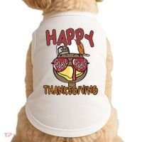 Happy Thanksgiving Cool Gobble Turkey Doggie Tank thumb 0