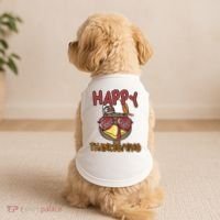 Happy Thanksgiving Cool Gobble Turkey Doggie Tank thumb 2