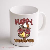 Happy Thanksgiving Cool Gobble Turkey Coffee Mug thumb 1