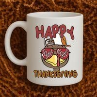 Happy Thanksgiving Cool Gobble Turkey Coffee Mug thumb 2