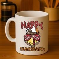 Happy Thanksgiving Cool Gobble Turkey Coffee Mug thumb 4