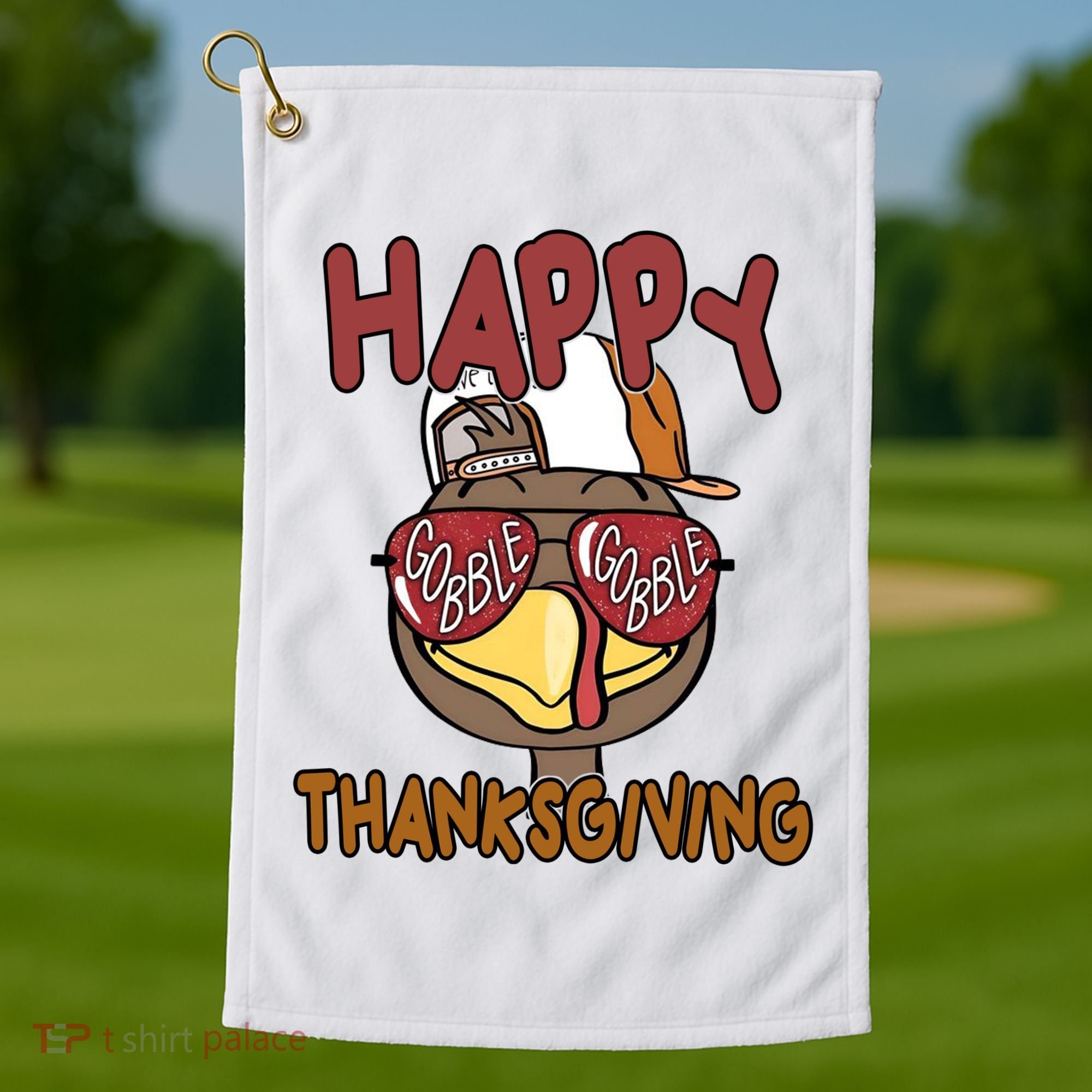 Happy Thanksgiving Cool Gobble Turkey Golf Towel