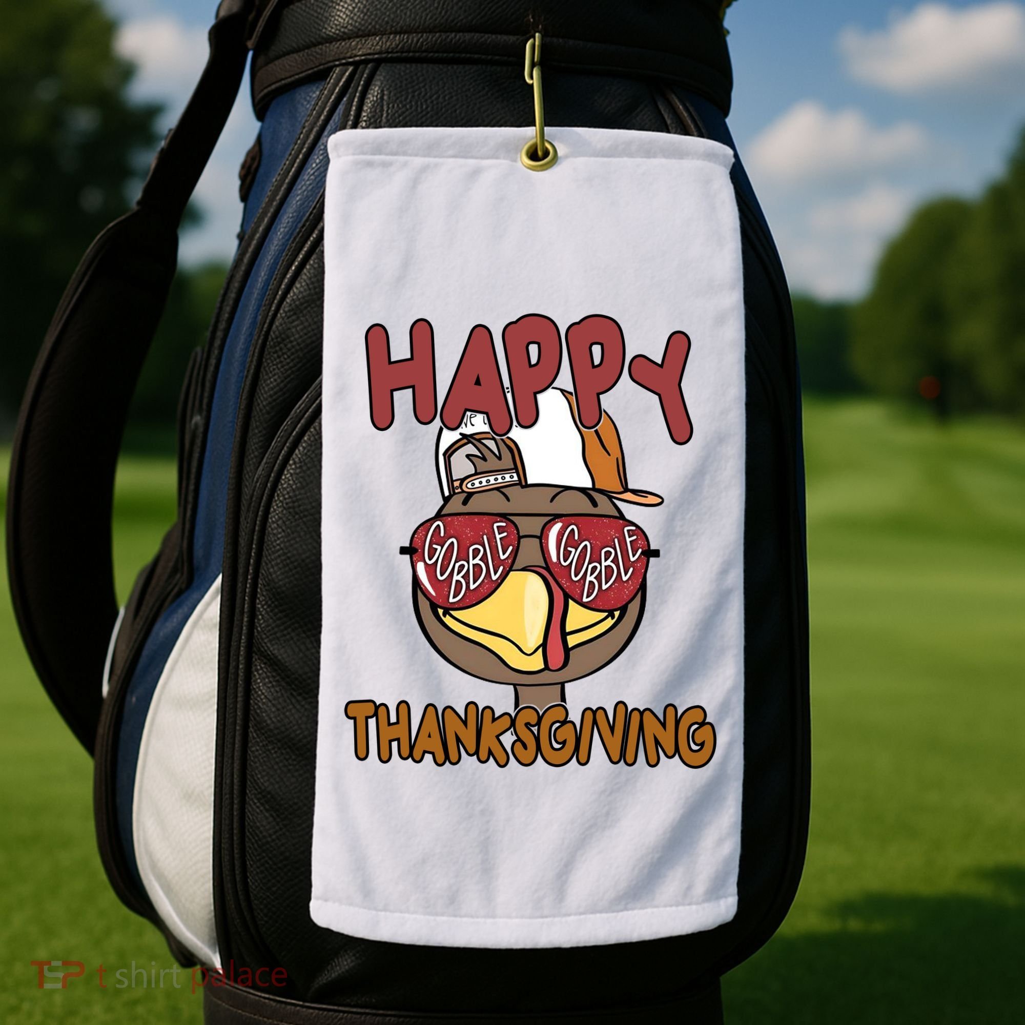 Happy Thanksgiving Cool Gobble Turkey Golf Towel