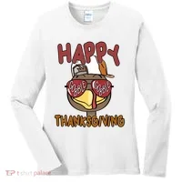 Happy Thanksgiving Cool Gobble Turkey Women's Long Sleeve Shirt thumb 0