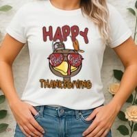 Happy Thanksgiving Cool Gobble Turkey Women's T-Shirt thumb 2