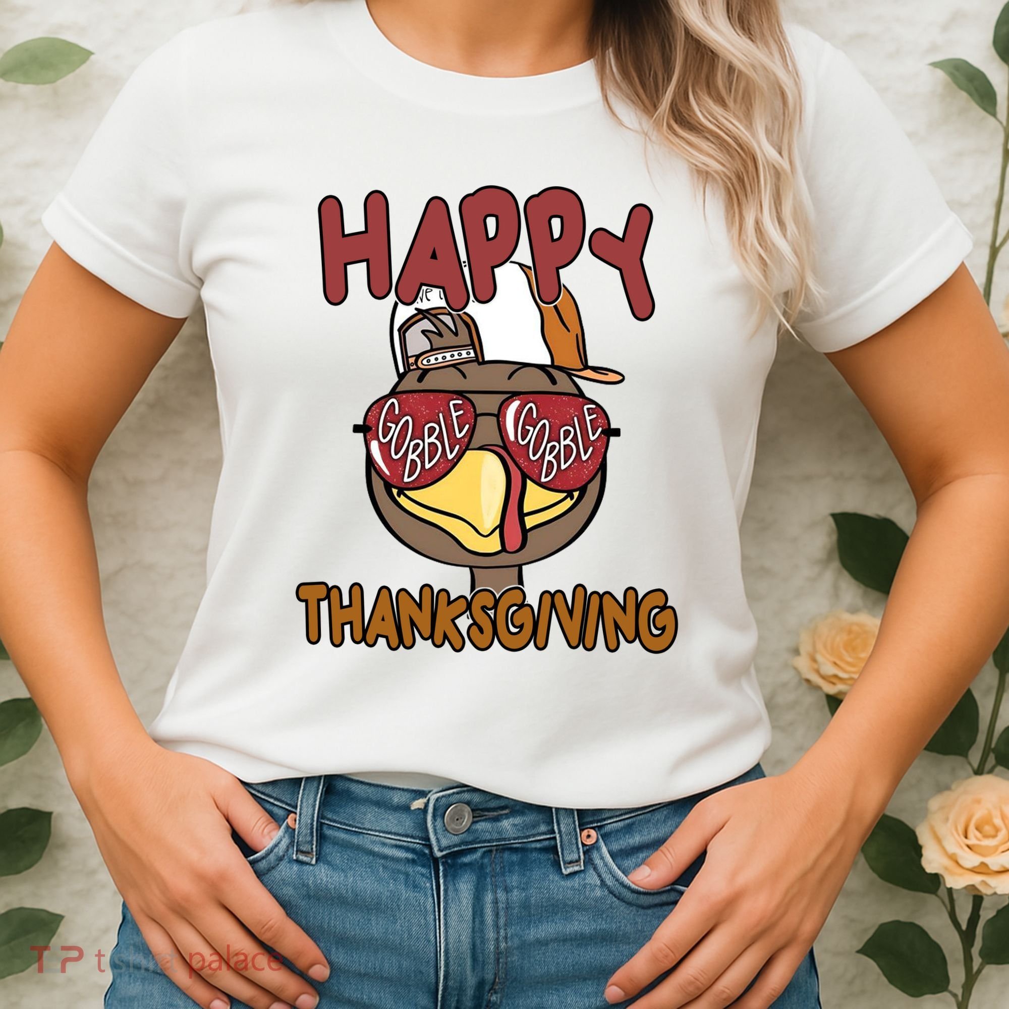 Happy Thanksgiving Cool Gobble Turkey Women's T-Shirt