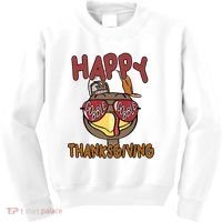 Happy Thanksgiving Cool Gobble Turkey Kids Sweatshirt thumb 0
