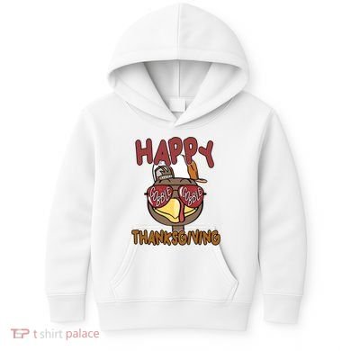 Happy Thanksgiving Cool Gobble Turkey Kids Hoodie