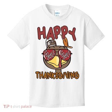 Happy Thanksgiving Cool Gobble Turkey Kids T-Shirt