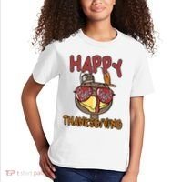 Happy Thanksgiving Cool Gobble Turkey Kids T-Shirt thumb 2