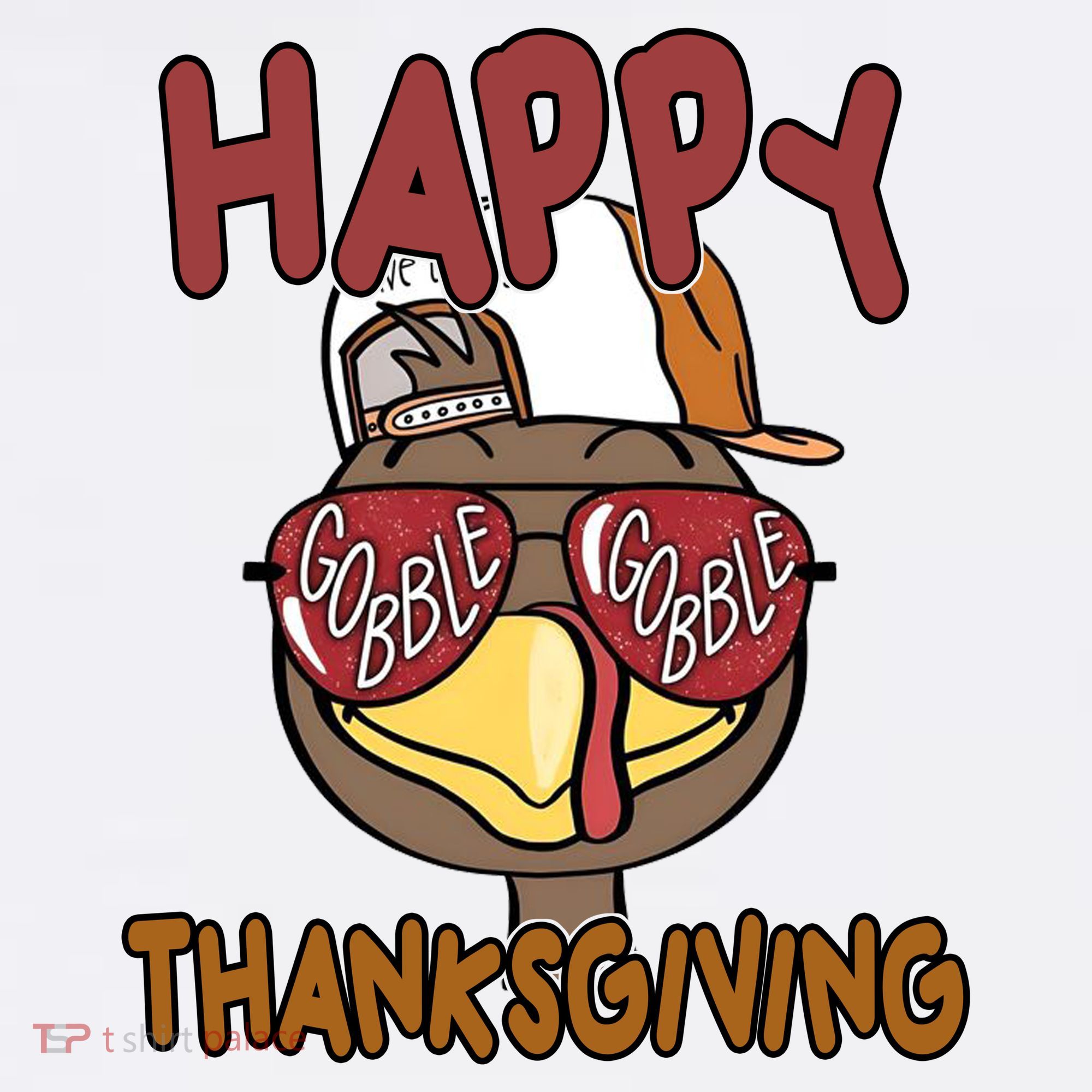 Happy Thanksgiving Cool Gobble Turkey Kids T-Shirt