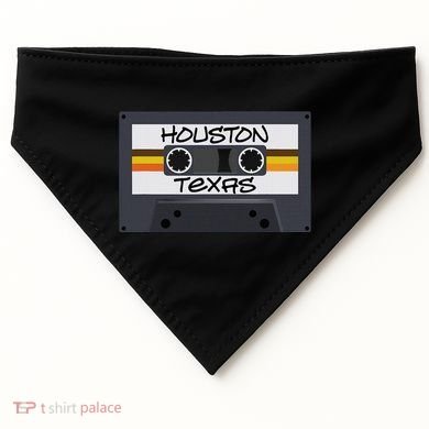 Houston Texas Cassette Tape USA-Made Doggie Bandana