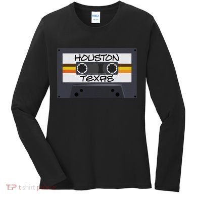 Houston Texas Cassette Tape Women's Long Sleeve Shirt