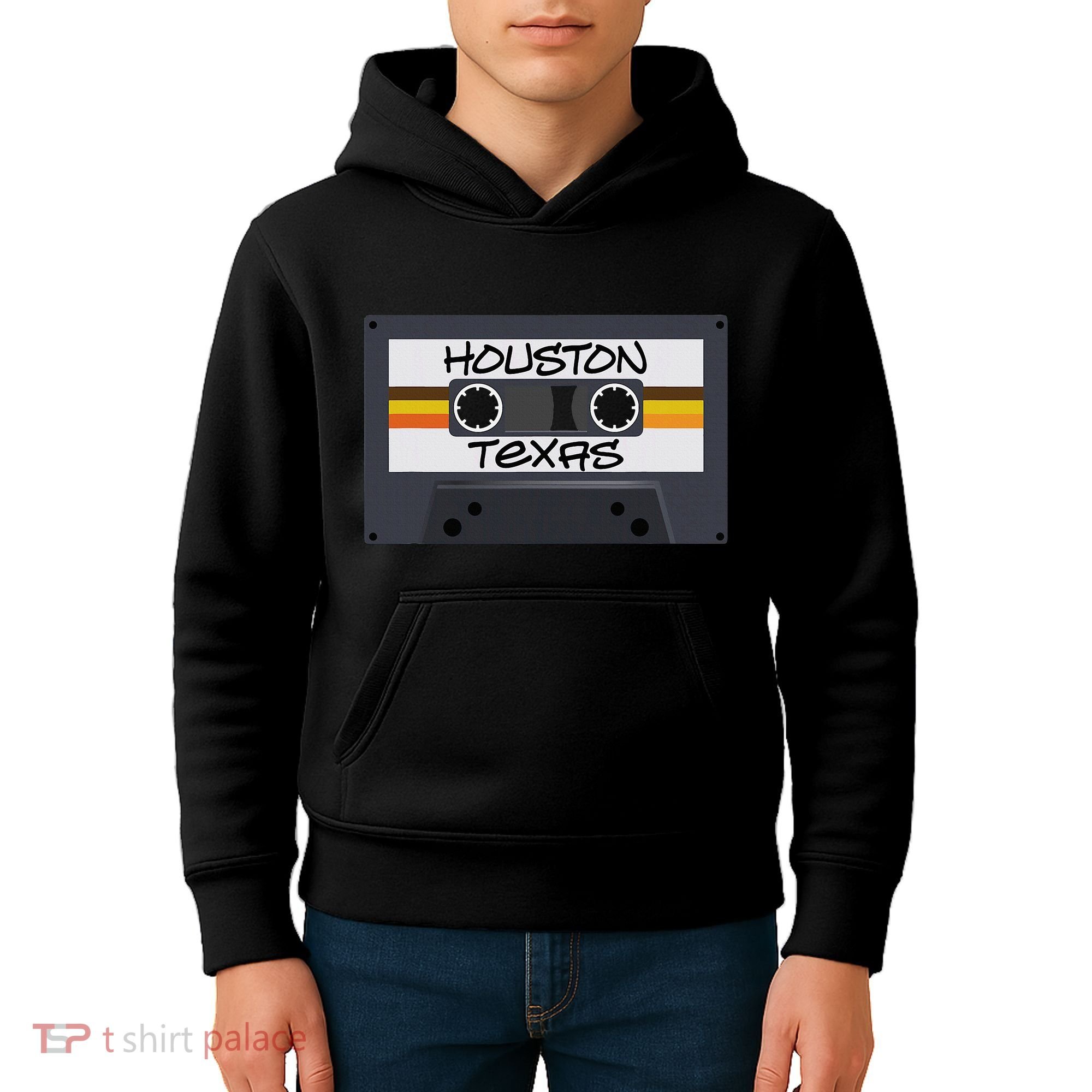 Houston Texas Cassette Tape Kids Hoodie
