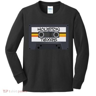 Houston Texas Cassette Tape Kids Long Sleeve Shirt