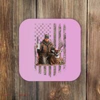 Hunting Trump Camouflage Usa Flag Deer Hunting Season Maga Coaster thumb 0