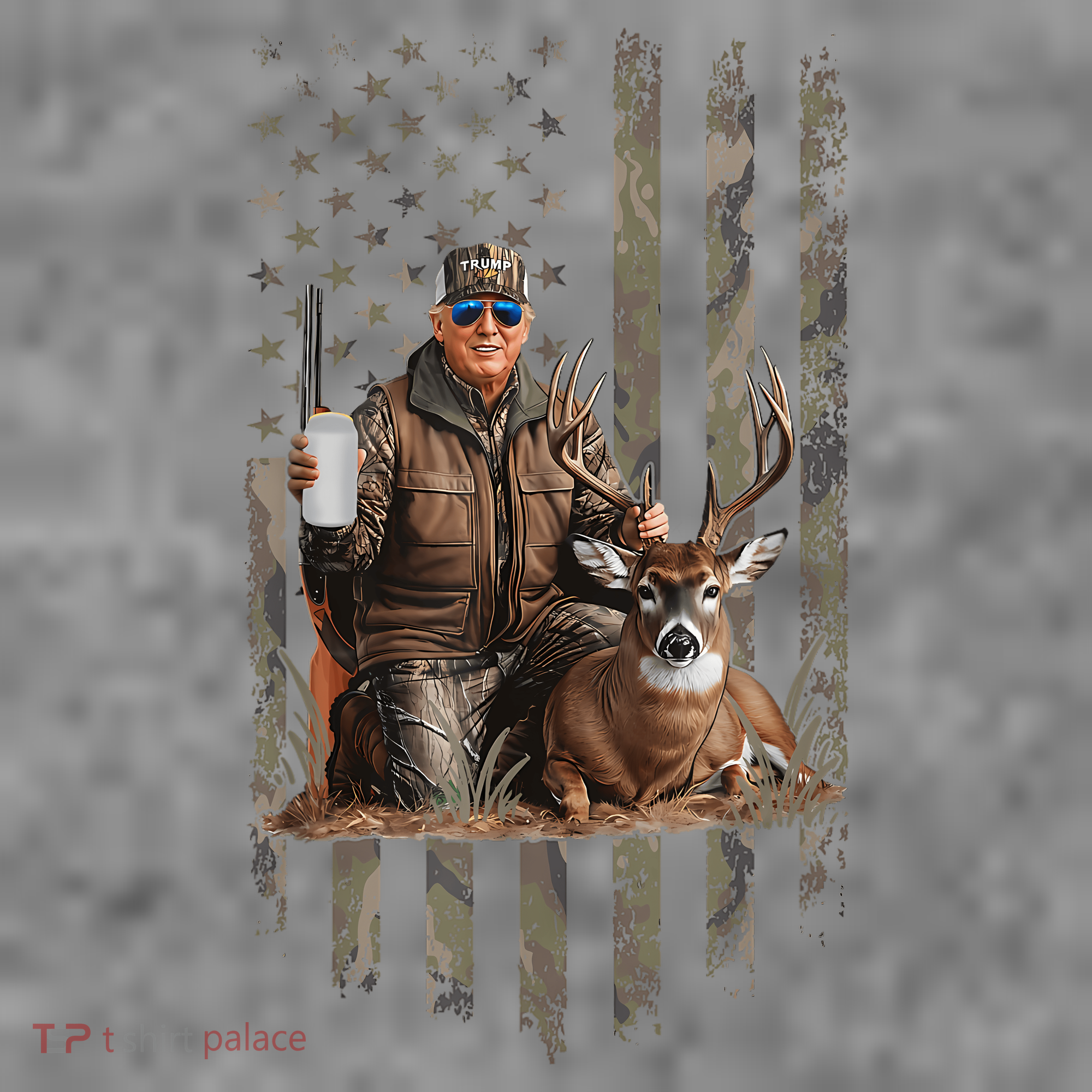 Hunting Trump Camouflage Usa Flag Deer Hunting Season Maga Toddler Hoodie