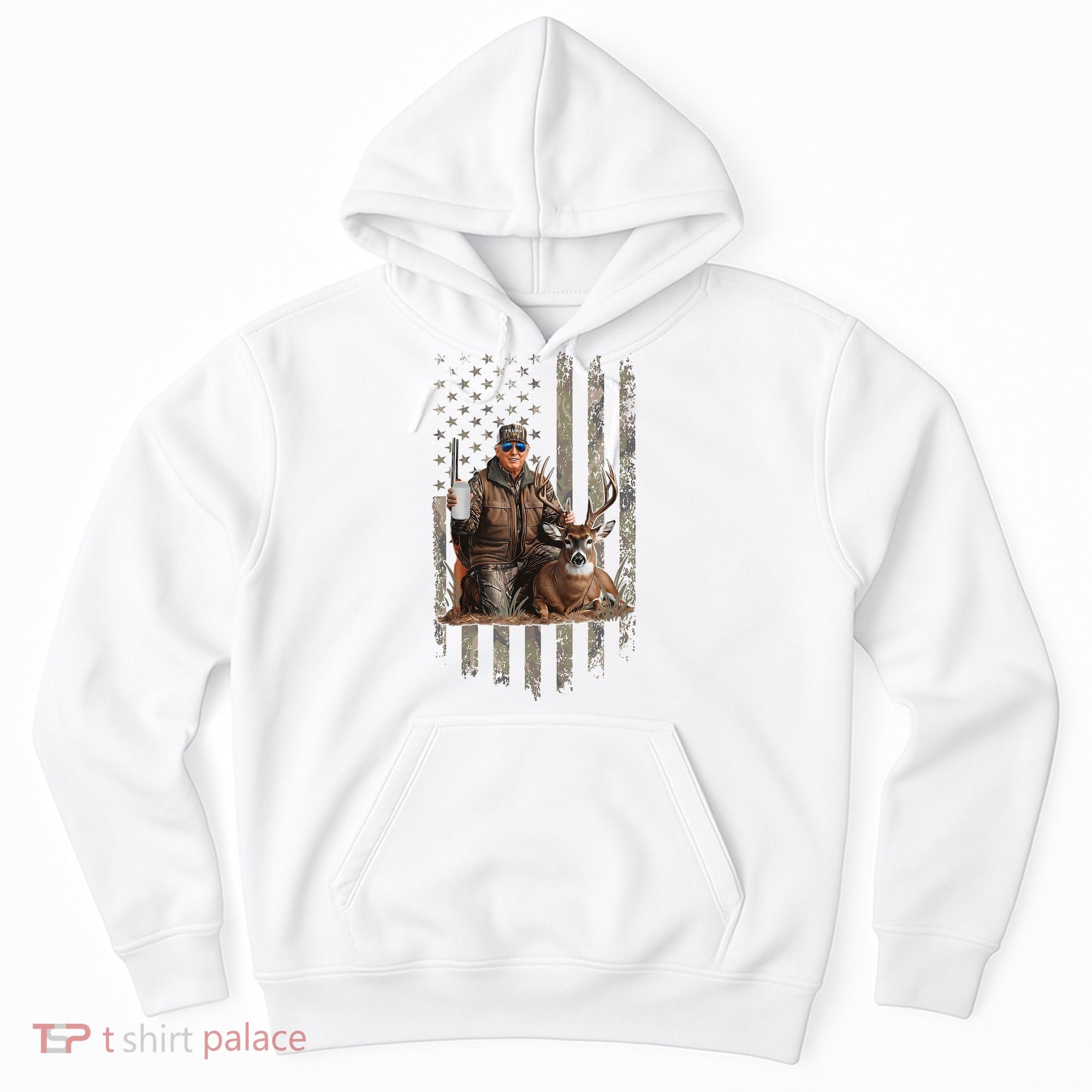 Hunting Trump Camouflage Usa Flag Deer Hunting Season Maga Hoodie