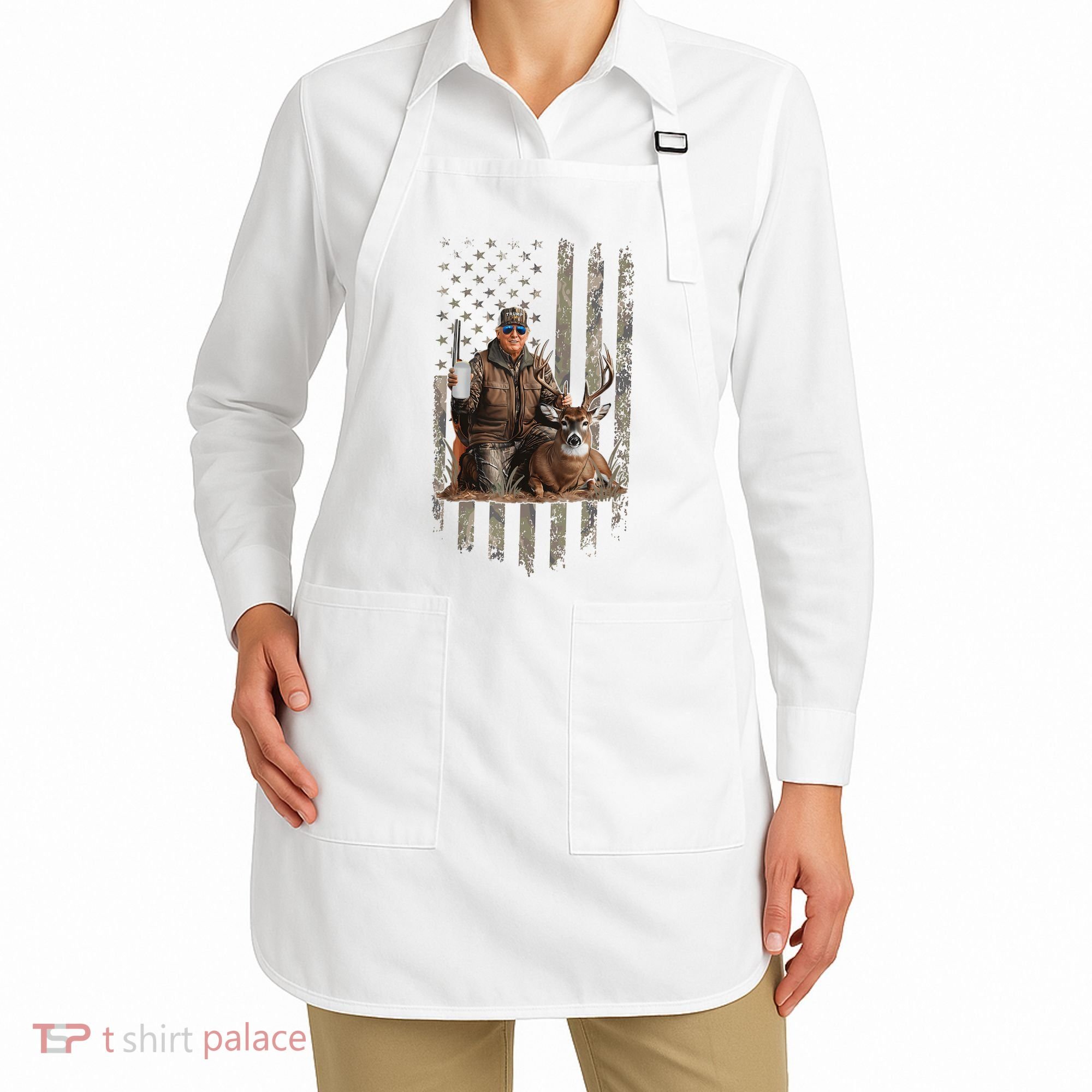Hunting Trump Camouflage Usa Flag Deer Hunting Season Maga Apron