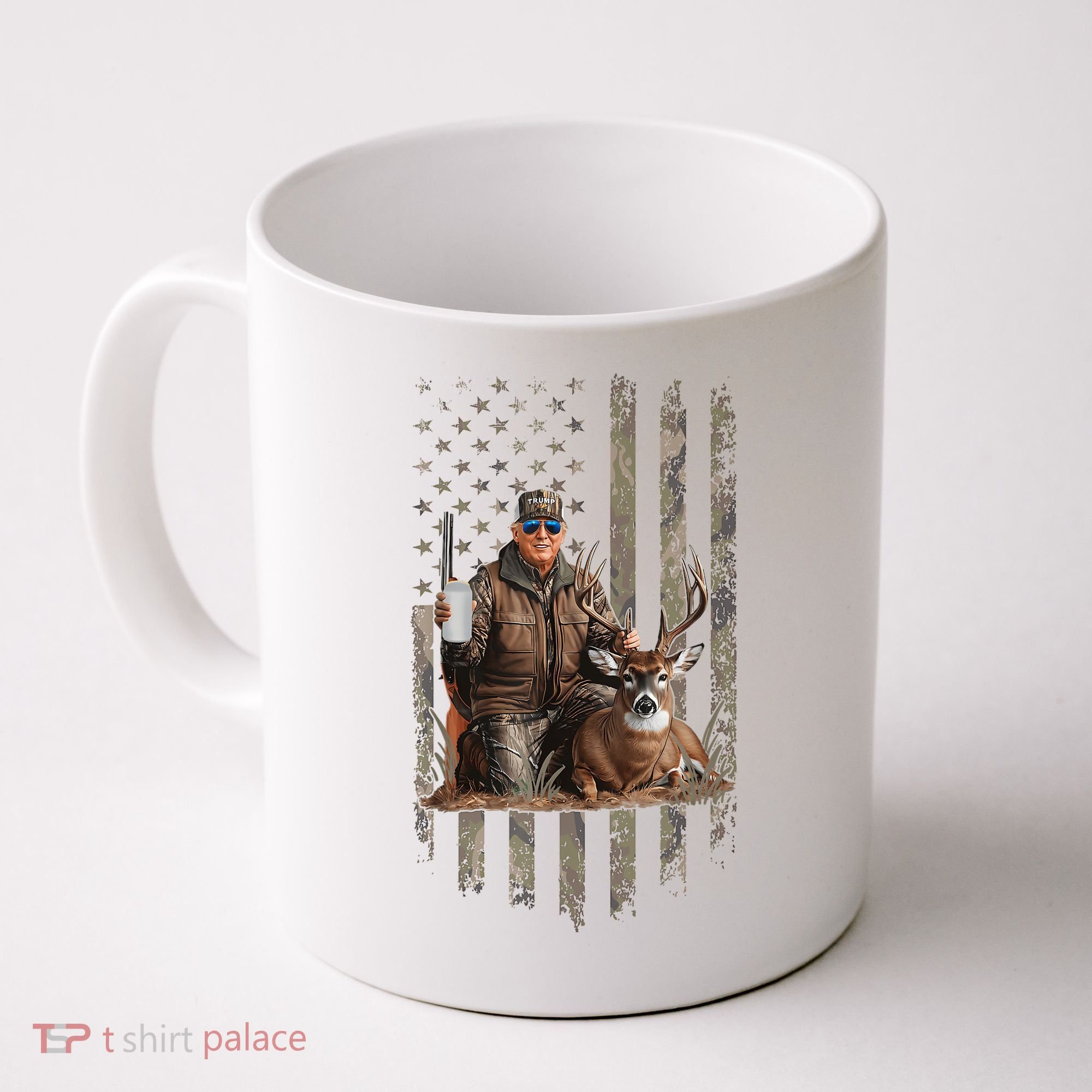 Hunting Trump Camouflage Usa Flag Deer Hunting Season Maga Coffee Mug