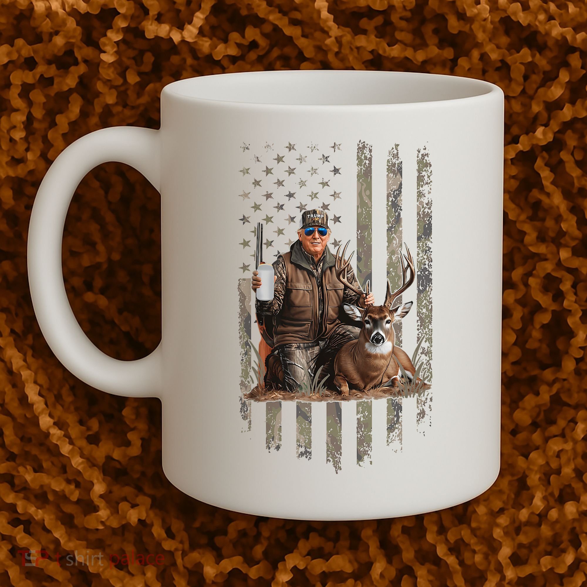 Hunting Trump Camouflage Usa Flag Deer Hunting Season Maga Coffee Mug