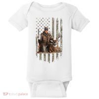 Hunting Trump Camouflage Usa Flag Deer Hunting Season Maga Baby Bodysuit thumb 0