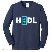 HODL Theta Crypto, Theta Logo, DeFi Theta Crypto, HODL Theta Kids Long Sleeve Shirt thumb 0