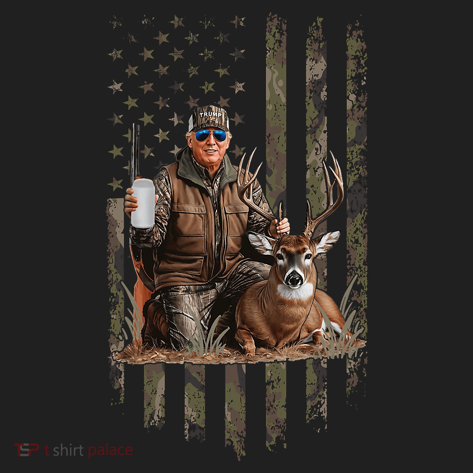 Hunting Trump Camouflage Usa Flag Deer Hunting Season Maga Beanie