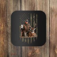 Hunting Trump Camouflage Usa Flag Deer Hunting Season Maga Coaster thumb 0
