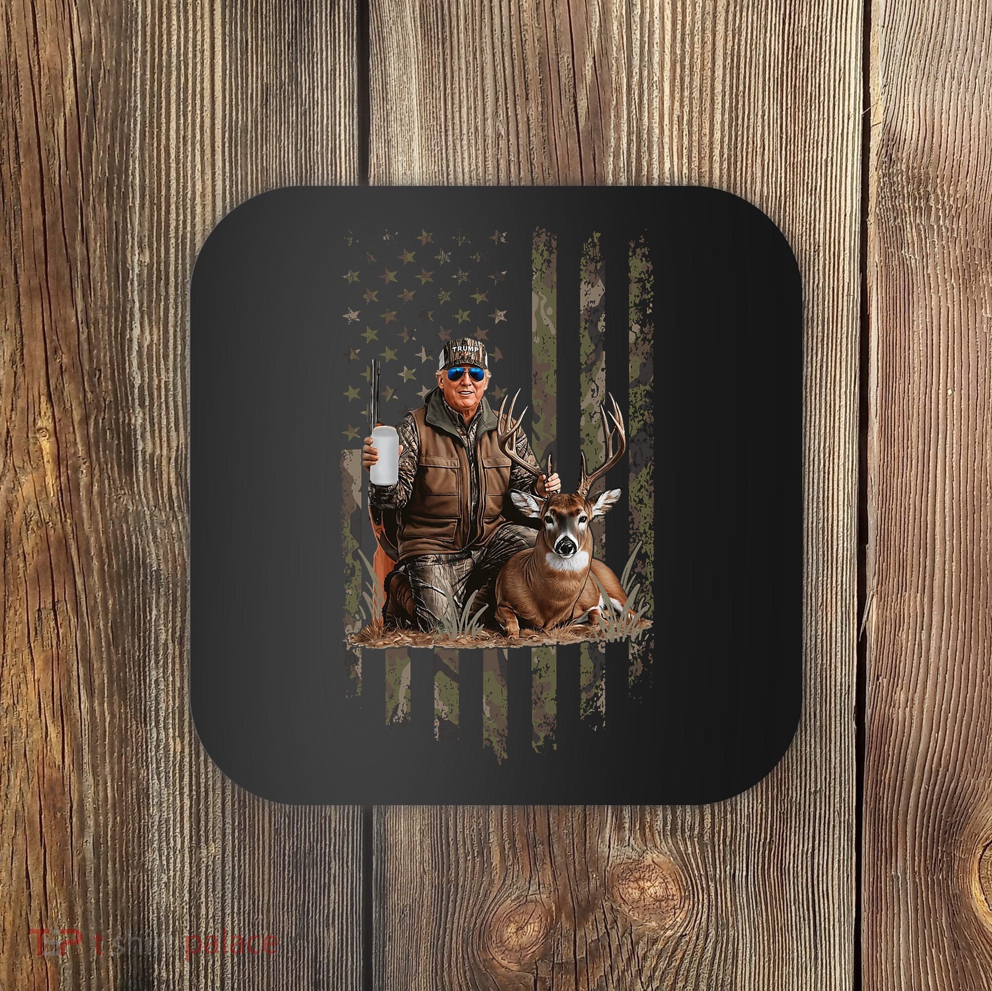 Hunting Trump Camouflage Usa Flag Deer Hunting Season Maga Coaster