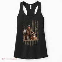 Hunting Trump Camouflage Usa Flag Deer Hunting Season Maga Women's Tank Top thumb 0