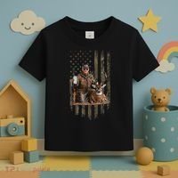 Hunting Trump Camouflage Usa Flag Deer Hunting Season Maga Toddler T-Shirt thumb 3