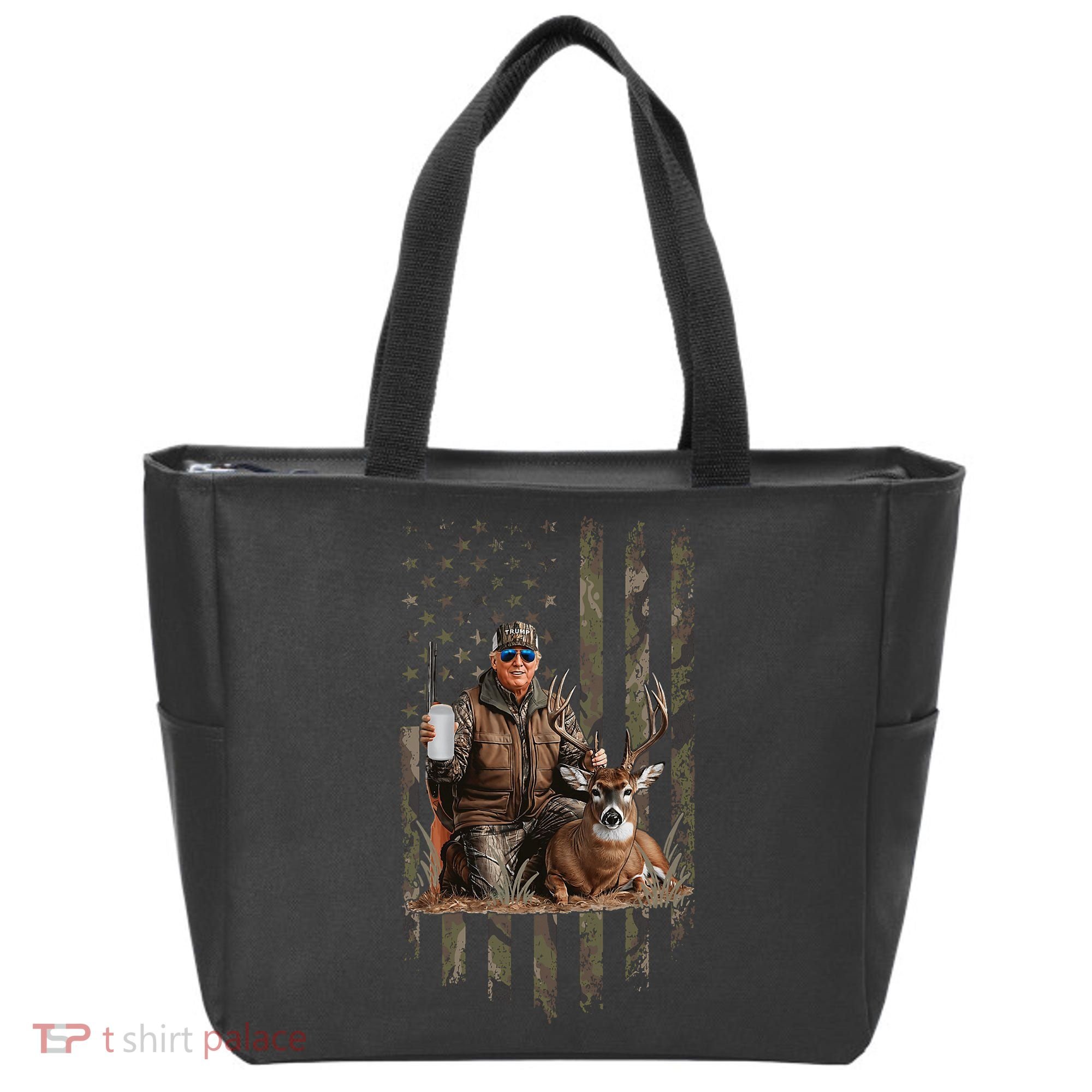 Hunting Trump Camouflage Usa Flag Deer Hunting Season Maga Tote Bag