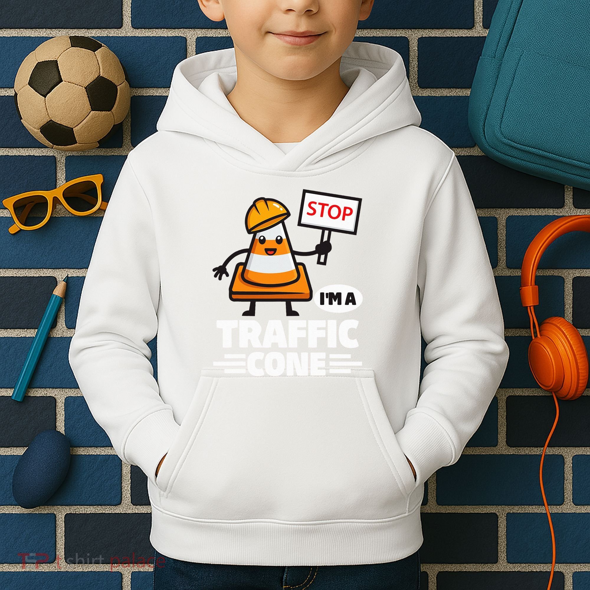 Halloween Traffic Cone Costume IM A Traffic Cone Kids Hoodie