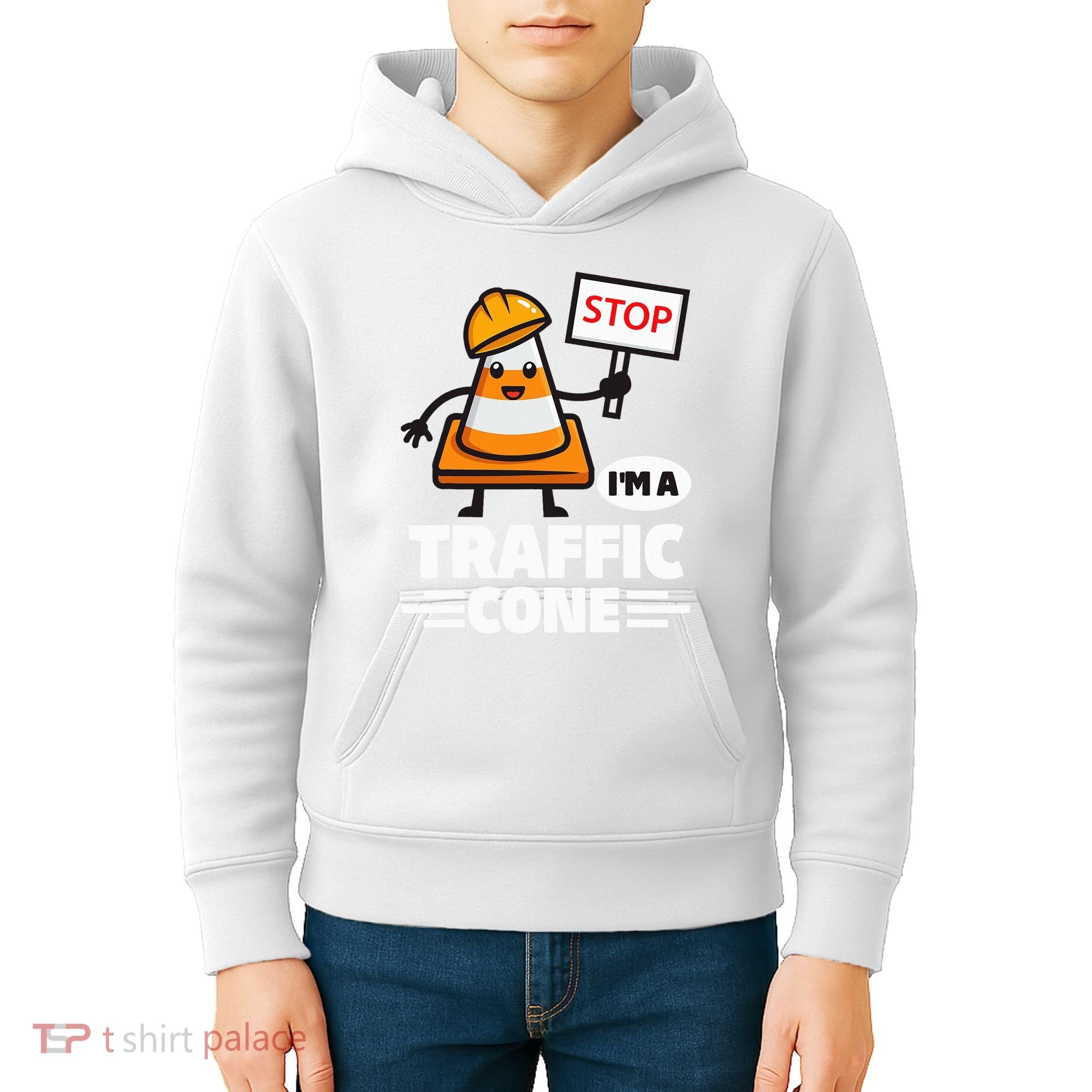 Halloween Traffic Cone Costume IM A Traffic Cone Kids Hoodie