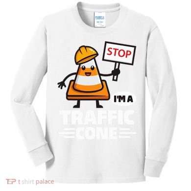 Halloween Traffic Cone Costume IM A Traffic Cone Kids Long Sleeve Shirt