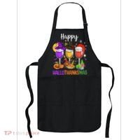 Halloween Thanksgiving Christmas Happy Hallothanksmas Wine Apron thumb 0