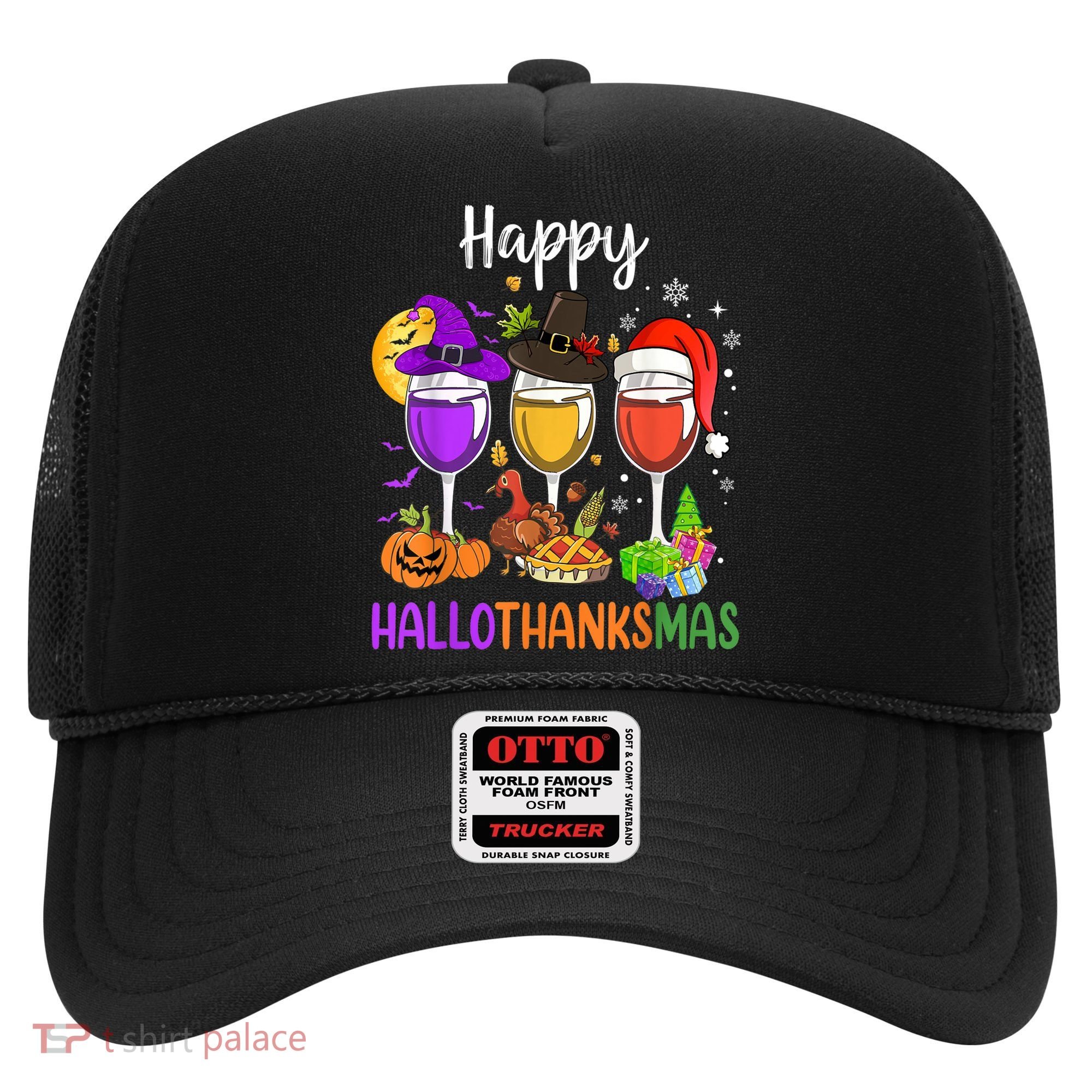 Halloween Thanksgiving Christmas Happy Hallothanksmas Wine Hat