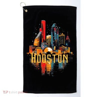 Houston Texas City Downtown Skyline Texas Hou Golf Towel