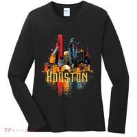 Houston Texas City Downtown Skyline Texas Hou Women's Long Sleeve Shirt thumb 0