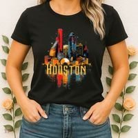 Houston Texas City Downtown Skyline Texas Hou Women's T-Shirt thumb 2