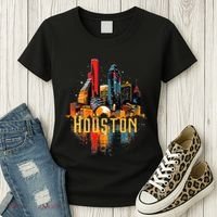 Houston Texas City Downtown Skyline Texas Hou Women's T-Shirt thumb 3