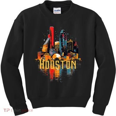 Houston Texas City Downtown Skyline Texas Hou Kids Sweatshirt