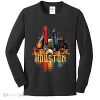 Houston Texas City Downtown Skyline Texas Hou Kids Long Sleeve Shirt thumb 0