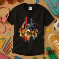 Houston Texas City Downtown Skyline Texas Hou Kids T-Shirt thumb 3
