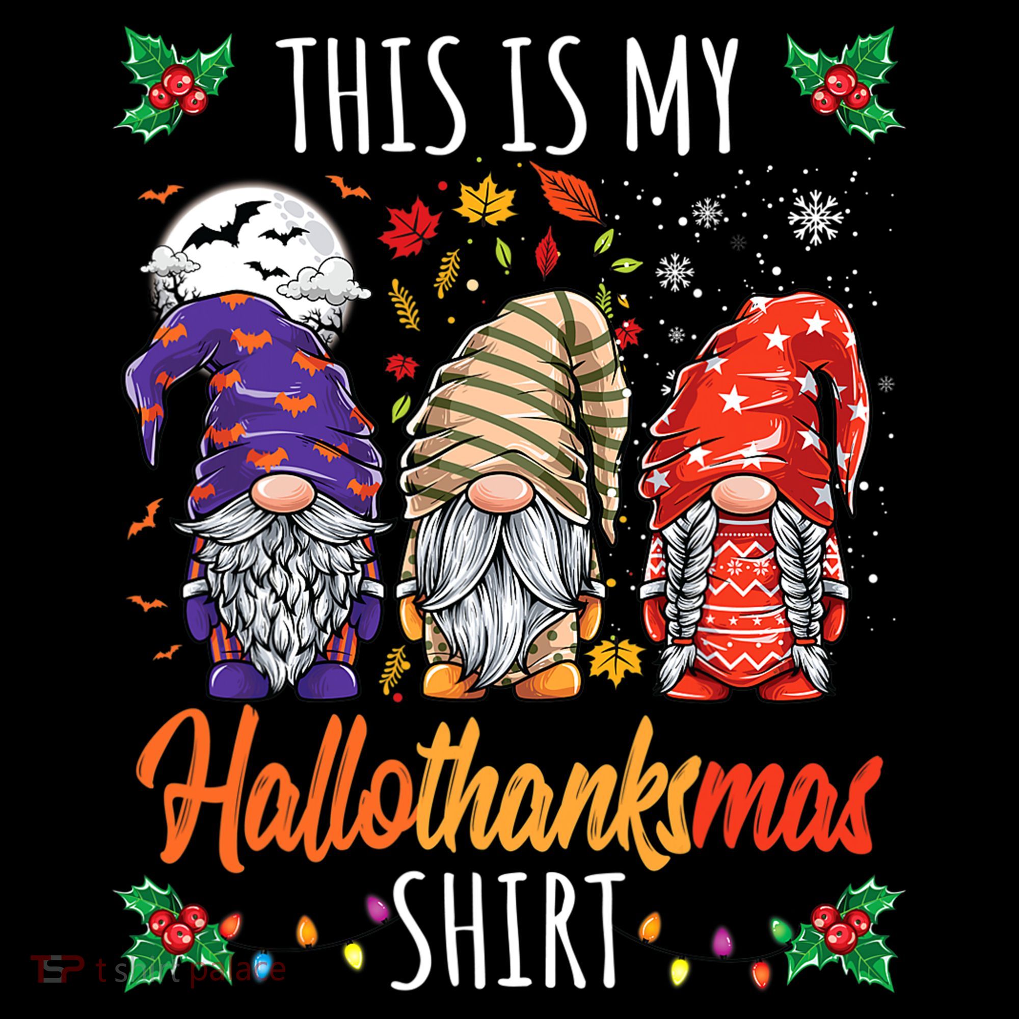 Halloween Thanksgiving Christmas Funny Hallothanksmas Gnomes Coffee Mug