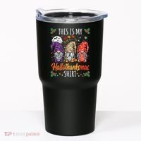 Halloween Thanksgiving Christmas Funny Hallothanksmas Gnomes Tumbler thumb 0